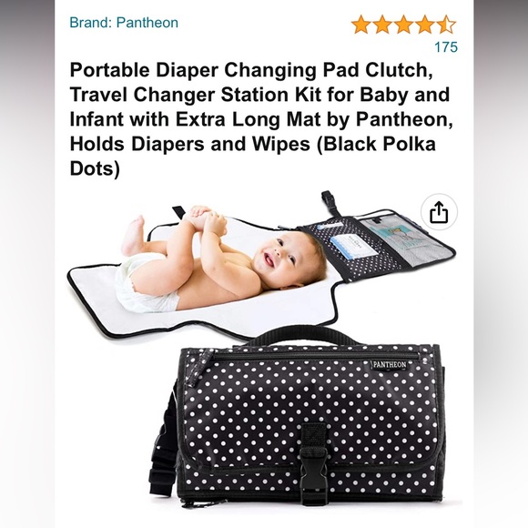 Pantheon Other - Pantheon baby portable diaper changing pad clutch with Stripes Not Dots